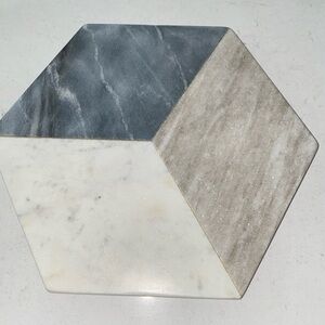 Be Home Geometric Marble Hexagon Board Tricolor